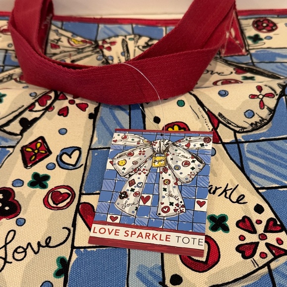 Brighton Love Sparkle Colorful Tote Bag with Red Handles NWT - Picture 7 of 7